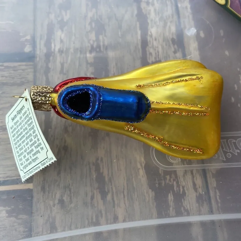 Old world Christmas Swim Flippers NWT Xmas decor